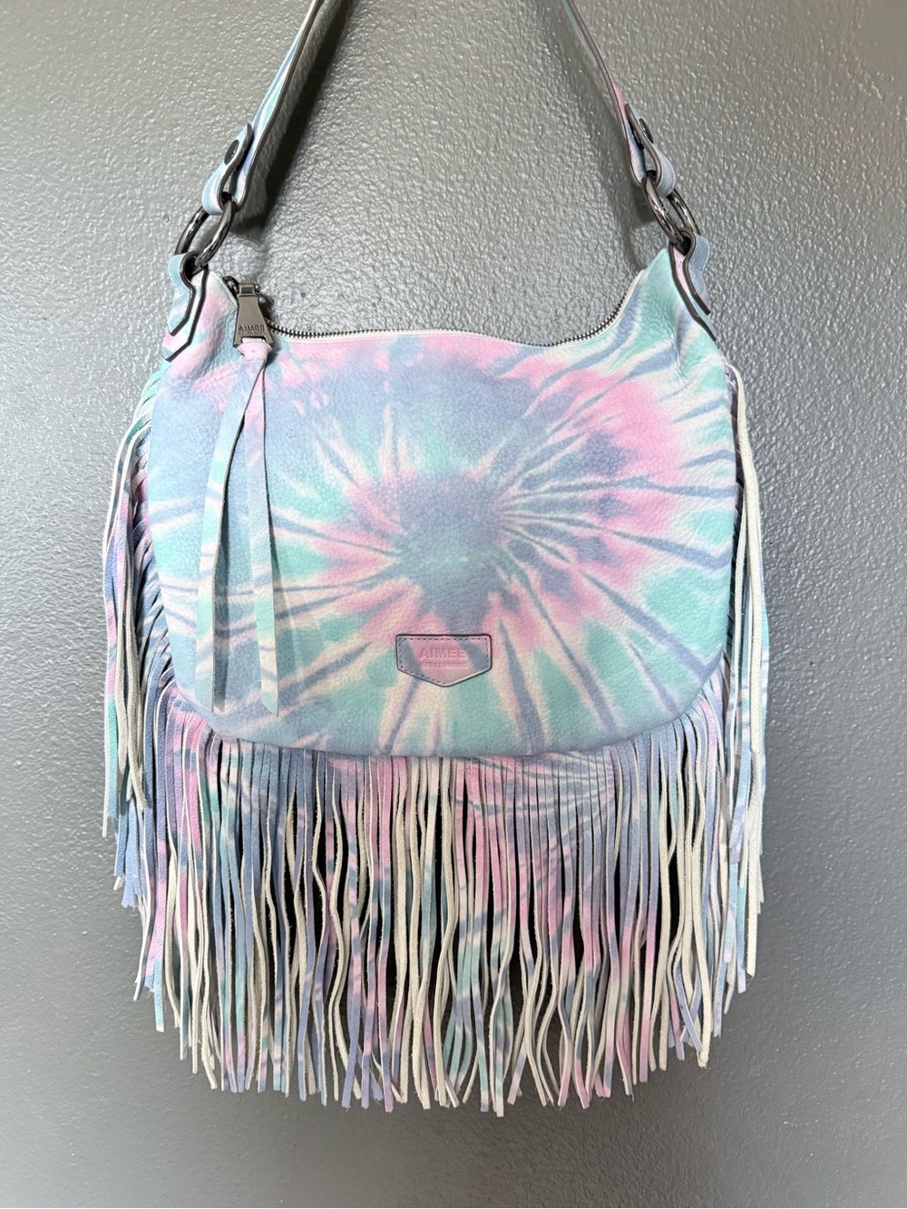 Aimee Kestenberg Beach Babe Pastel Tie-Dye Fringe Shoulder Bag